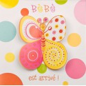 Faire-part de naissance fantaisie papillon multicolore Busquet 3105715891G Faire-part de naissance fantaisie papillon multicolore Busquet 3105715891G