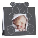 Faire-part de naissance porte photo gris peluche dorure argentée BUROMAC Pirouette 501.220 Faire-part de naissance porte photo gris peluche dorure argentée BUROMAC Pirouette 501.220