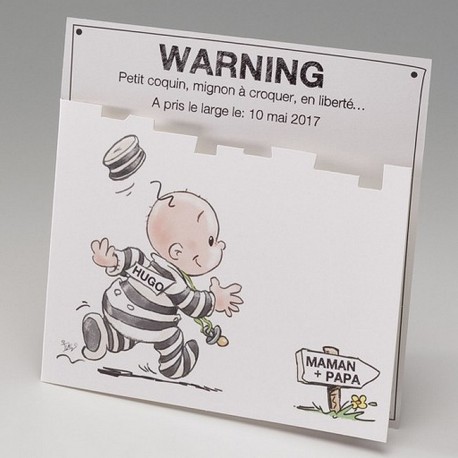 Faire-part naissance humoristique bébé prisonnier Belarto Naissance 2020 610001 Faire-part naissance humoristique bébé prisonnier Belarto Naissance 2020 610001