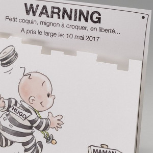 Faire-part naissance humoristique bébé prisonnier Belarto Naissance 2020 610001