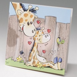 Faire-part naissance humoristique girafe et girafon  Belarto Happy Baby 715053