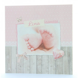 Faire-part de naissance vintage fille pieds  Belarto Baby Dreams 715922