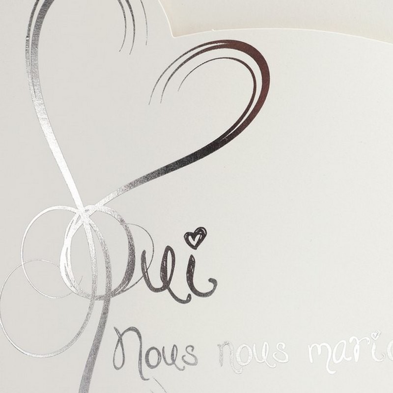 faire part mariage creme coeur oui argenture regalb jl3209