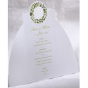 Menu mariage blanc couronne feuilles vertes Faire Part Select Duo 19503 Menu mariage blanc couronne feuilles vertes Faire Part Select Duo 19503