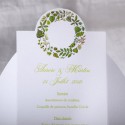 Menu mariage blanc couronne feuilles vertes Faire Part Select Duo 19503 Menu mariage blanc couronne feuilles vertes Faire Part Select Duo 19503