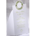 Menu mariage blanc couronne feuilles vertes Faire Part Select Duo 19503 Menu mariage blanc couronne feuilles vertes Faire Part Select Duo 19503