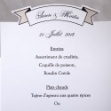 Menu mariage blanc vintage noir taupe Faire Part Select Duo 19504 Menu mariage blanc vintage noir taupe Faire Part Select Duo 19504