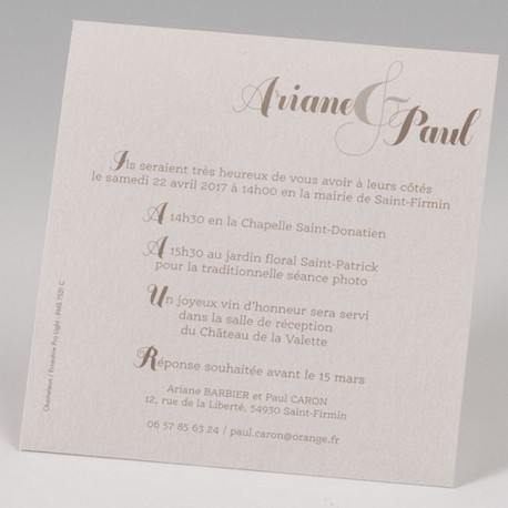 Faire-Part Mariage Traditionnel Pochette enveloppe
