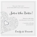 Carte lunch ou remerciements chic blanche coeurs gris-bleu BELARTO Love 726564 Carte lunch ou remerciements chic blanche coeurs gris-bleu BELARTO Love 726564