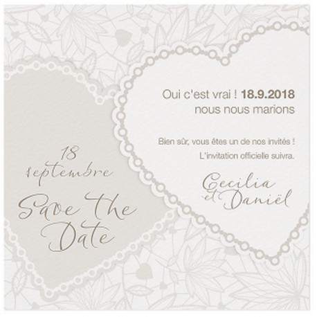 Carte lunch ou remerciements romantique crème coeurs taupe BELARTO Love 726550 Carte lunch ou remerciements romantique crème coeurs taupe BELARTO Love 726550