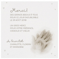 Carte lunch ou remerciements crème mains parents enfant BELARTO Love 726541