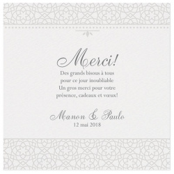 Carte lunch ou remerciements crème classique arabesque vernis - BELARTO Love 726543