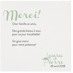 Carte lunch ou remerciements crème classique papier martelé - BELARTO Love 726580