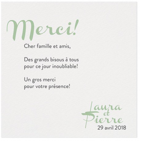 Carte lunch ou remerciements crème classique papier martelé - BELARTO Love 726580 Carte lunch ou remerciements crème classique papier martelé - BELARTO Love 726580