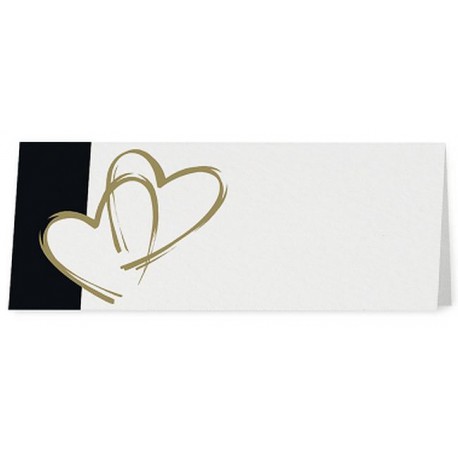 Marque Place crème coeurs dorés frise noire - Belarto Love 726762