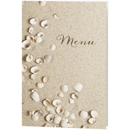 Menu mariage sable coquillage irisé - Belarto Love 726612 Menu mariage sable coquillage irisé - Belarto Love 726612