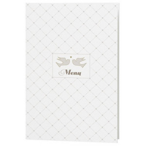 Menu mariage crème chic oiseaux coeurs vernis - Belarto Love 726629