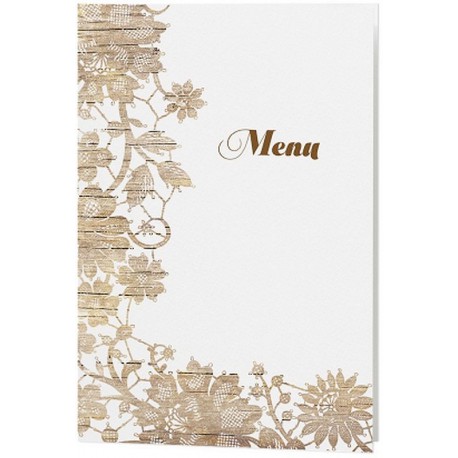 Menu mariage crème nature chic fleur bois - Belarto Love 726634