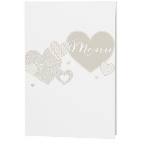 Menu mariage crème coeur vernis - Belarto Love 726649 Menu mariage crème coeur vernis - Belarto Love 726649