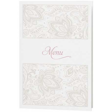 Menu mariage classique chic fleur encre de suède - Belarto Love 726670