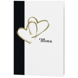 Menu mariage classique crème coeurs dorés - Belarto Love 726662