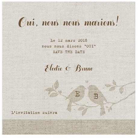 Carte lunch ou remerciements nature romantique taupe oiseaux - BELARTO Romantic 726516 Carte lunch ou remerciements nature romantique taupe oiseaux - BELARTO Romantic 726516