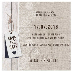 Carte lunch ou remerciements nature chic fleur dentelle bois - BELARTO Romantic 726501