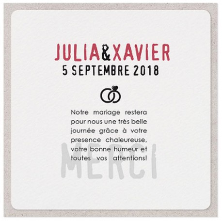 Carte lunch ou remerciements crème liseré gris chiné - BELARTO Romantic 726519 Carte lunch ou remerciements crème liseré gris chiné - BELARTO Romantic 726519