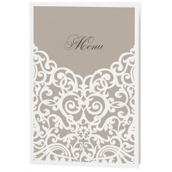 Menu mariage bronze arabesques crème effet dentelle - Belarto Romantic 726647