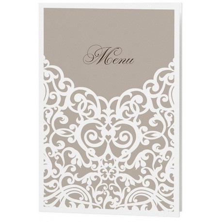 Menu mariage bronze arabesques crème effet dentelle - Belarto Romantic 726647
