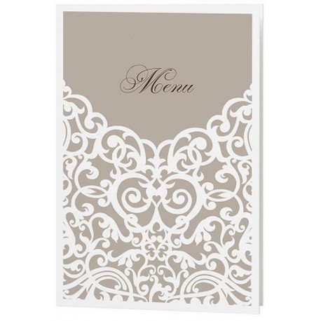 Menu mariage bronze arabesques crème effet dentelle - Belarto Romantic 726647