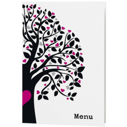 Menu mariage moderne arbre rose et noir - Belarto Romantic 726628