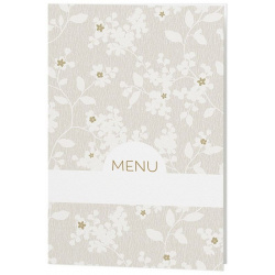 Menu mariage crème blanc fleurs dorées - Belarto Romantic 726632