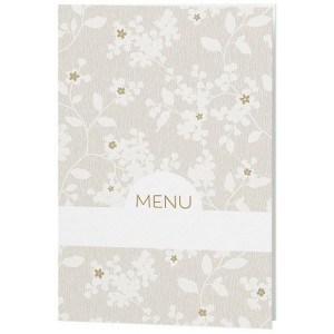 Menu mariage crème blanc fleurs dorées - Belarto Romantic 726632