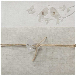 Faire part mariage nature romantique gris oiseaux argenture coeur BELARTO Romantic 726016