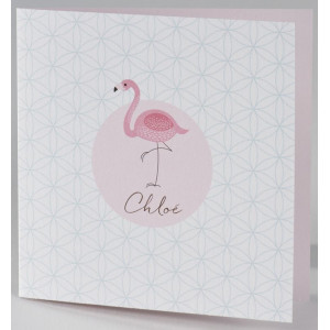 Faire-part naissance chic flamant rose Buromac Baby Folly (2016) 586.115