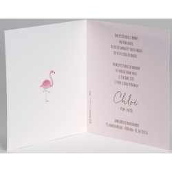 Faire-part naissance chic flamant rose Buromac Baby Folly (2016) 586.115