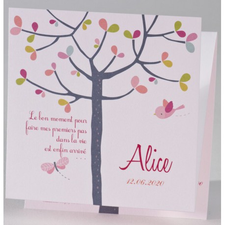 Faire-part naissance original nature rose arbre papillon Buromac Baby Folly (2016) 586.136 Faire-part naissance original nature rose arbre papillon Buromac Baby Folly (2016) 586.136