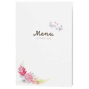 Menu Mariage nature bohème fleurs papillons Belarto Bohemian Wedding 727630