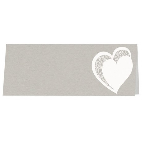 Marque Place élégant gris coeurs blancs Belarto Bohemian Wedding 727741