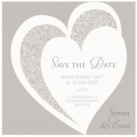 Carte lunch ou remerciements élégante grise coeurs blancs Belarto Bohemian Wedding 727541 Carte lunch ou remerciements élégante grise coeurs blancs Belarto Bohemian Wedding 727541