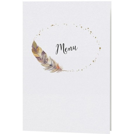 Menu Mariage élégant nature plume multicolore Belarto Bohemian Wedding 727605 Menu Mariage élégant nature plume multicolore Belarto Bohemian Wedding 727605