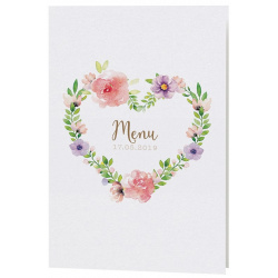 Menu Mariage chic nature fleurs aquarelle Belarto Bohemian Wedding 727636