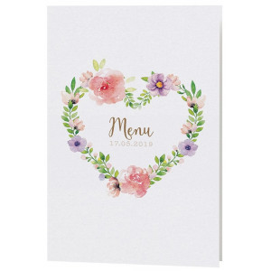 Menu Mariage chic nature fleurs aquarelle Belarto Bohemian Wedding 727636