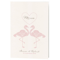 Menu Mariage original flamant rose coeur Belarto Bohemian Wedding 727637