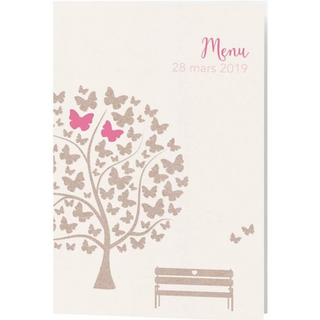 Menu Mariage nature arbre papillons Belarto Bohemian Wedding 727640