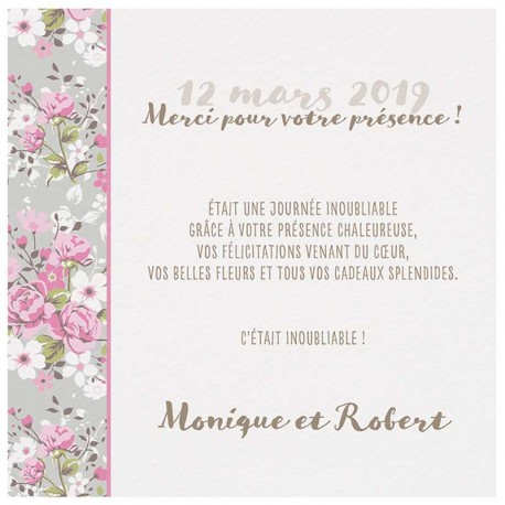 Carte lunch ou remerciements chic vintage fleurs roses Belarto Bohemian Wedding 727510 Carte lunch ou remerciements chic vintage fleurs roses Belarto Bohemian Wedding 727510