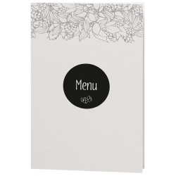 Menu Mariage chic sobre fleurs noires Belarto Bohemian Wedding 727625