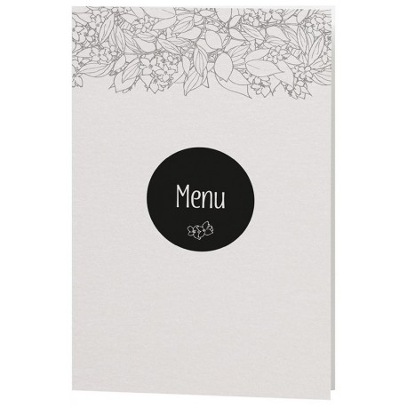 Menu Mariage chic sobre fleurs noires Belarto Bohemian Wedding 727625