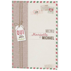 Menu Mariage original voyage enveloppe Belarto Bohemian Wedding 727613